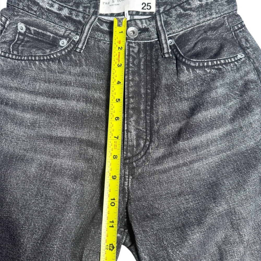 rag‎ & bone Liquid Alex High Rise Straight Leg Faux Jeans in Black Magic Size 25 - Picture 11 of 12